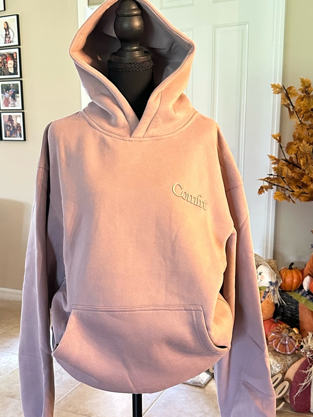 WEEKEND SALE! NWT Comfrt Minimalist Orchid Oversized Hoodie with Front Pocket - Picture 2 of 5